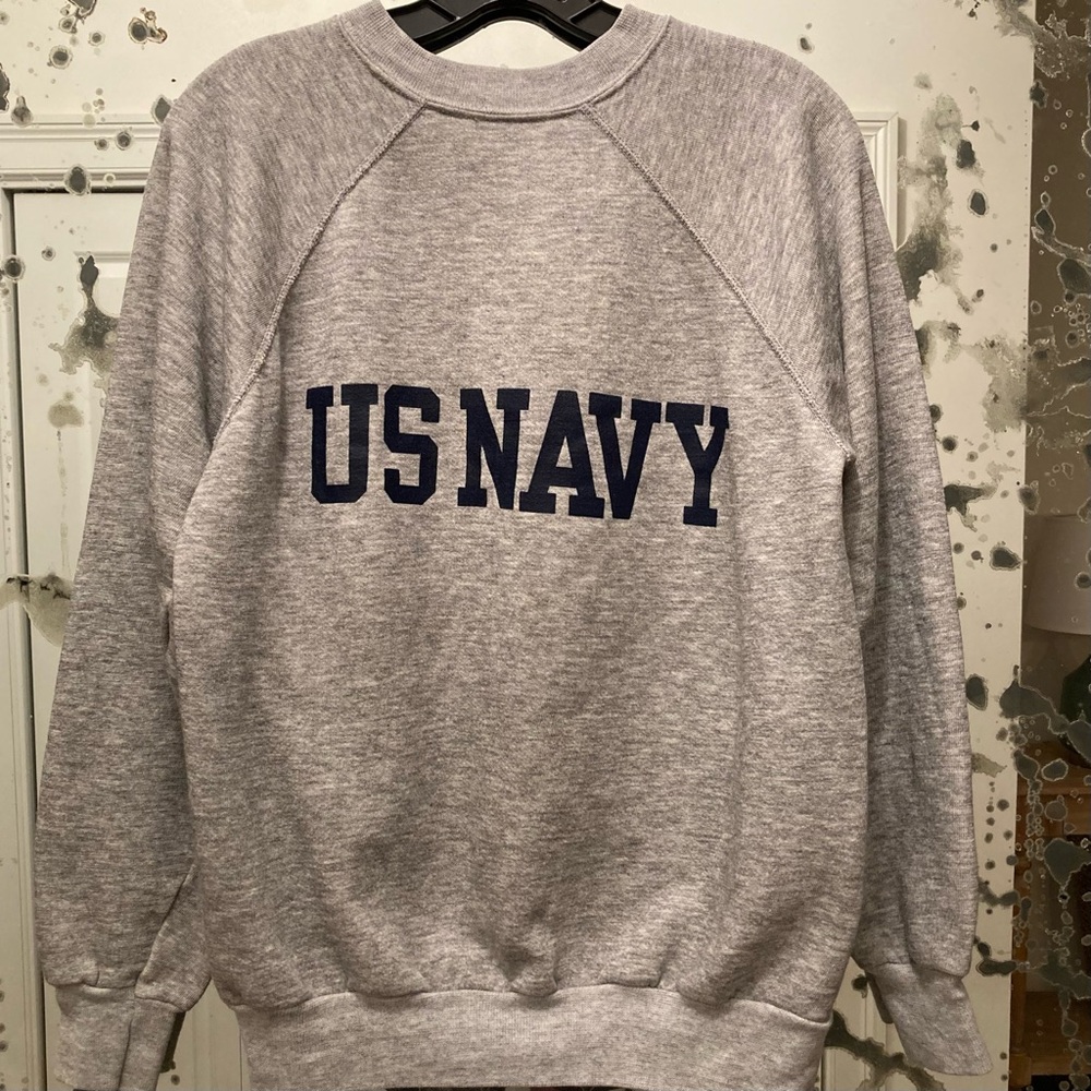 Vintage 80s US Navy Raglan Velva Sheen Sweatshirt NOS